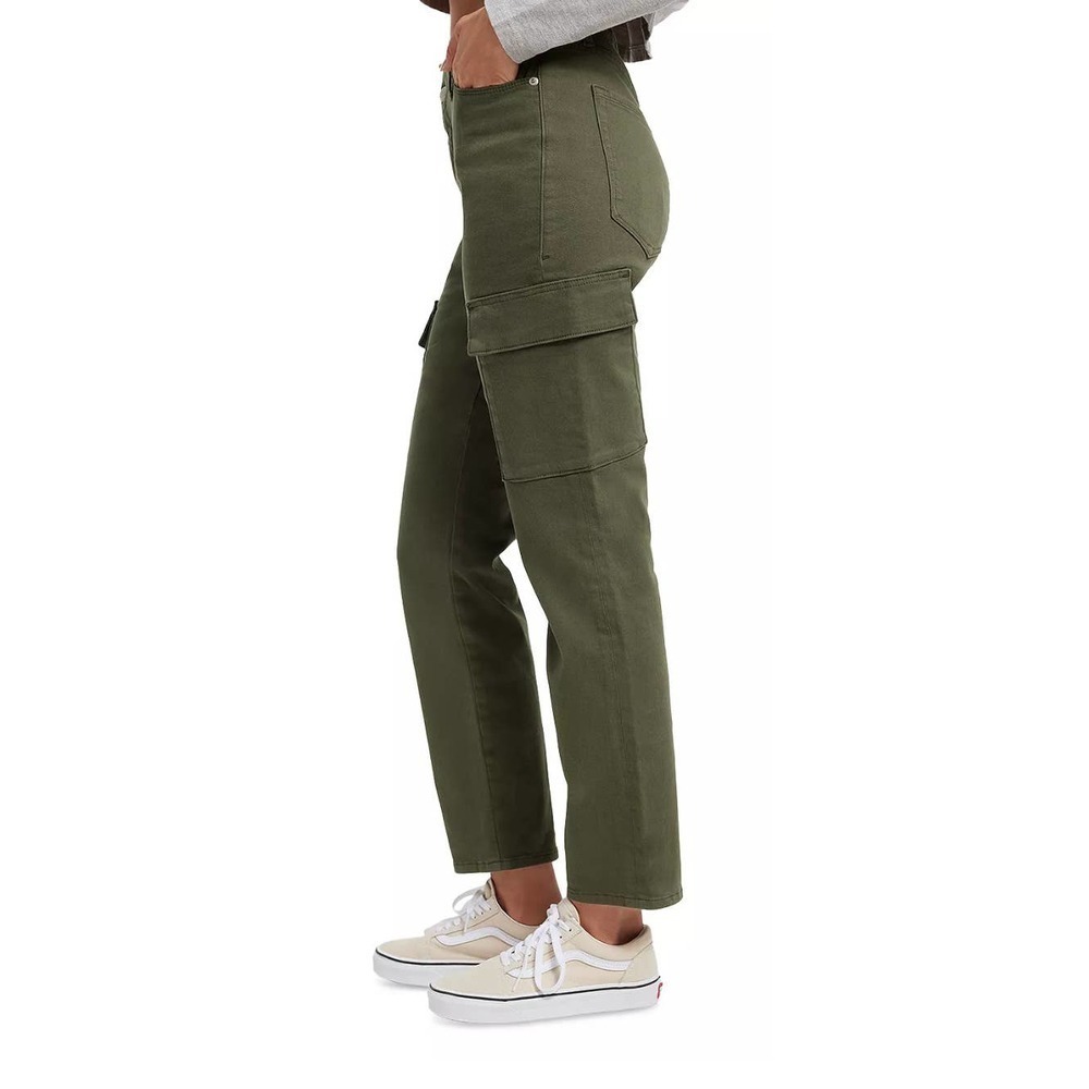 NWT Good American Army High Rise Straight Cuffed Jeans Fern - Picture 8 of 9